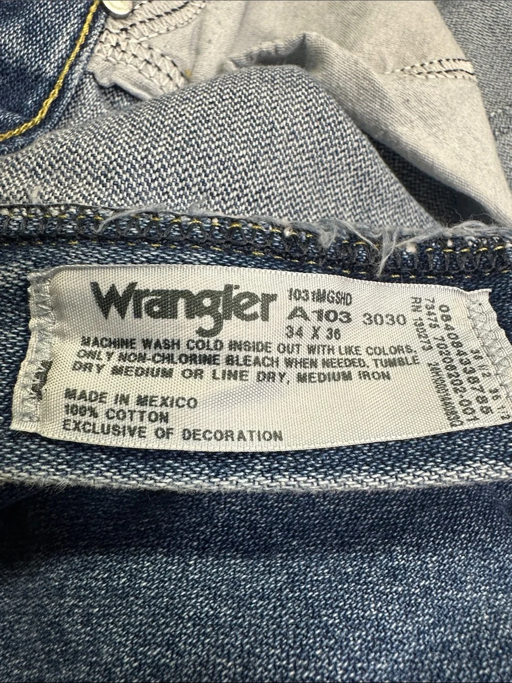 Wrangler George Strait Collection Cotton Denim Jeans Straight Leg 34 x 36